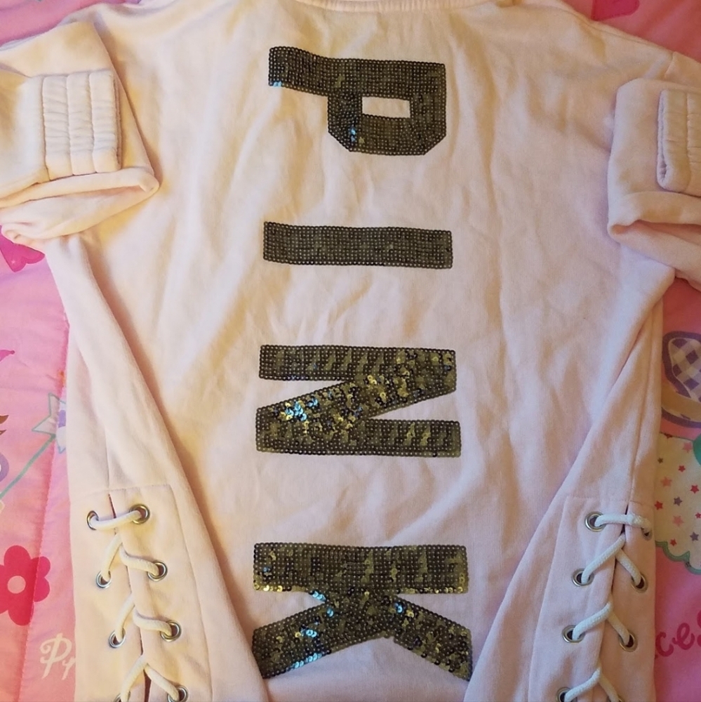 Large BLING half zip with side ties